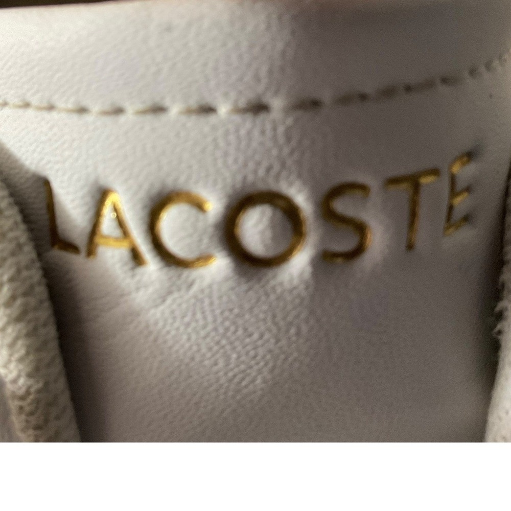 Lacoste‎ Carnaby Pro 124 1 SFA White Leather Gold Logo Sneakers Women's Size 6 - Picture 4 of 11